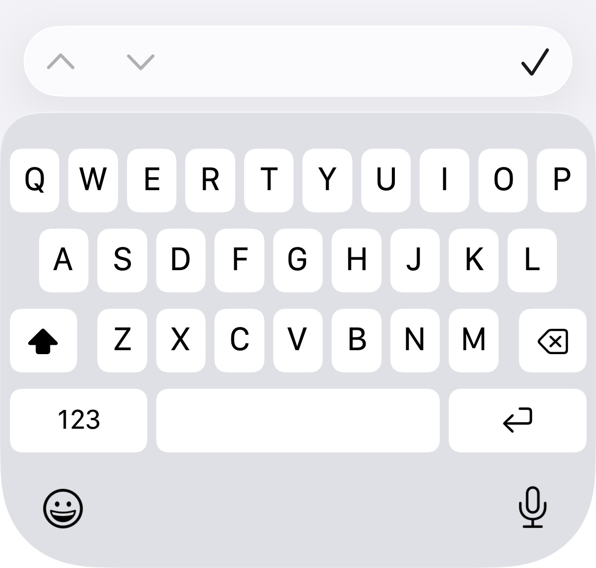 A comment field with the previous, next, and Done toolbar above the keyboard