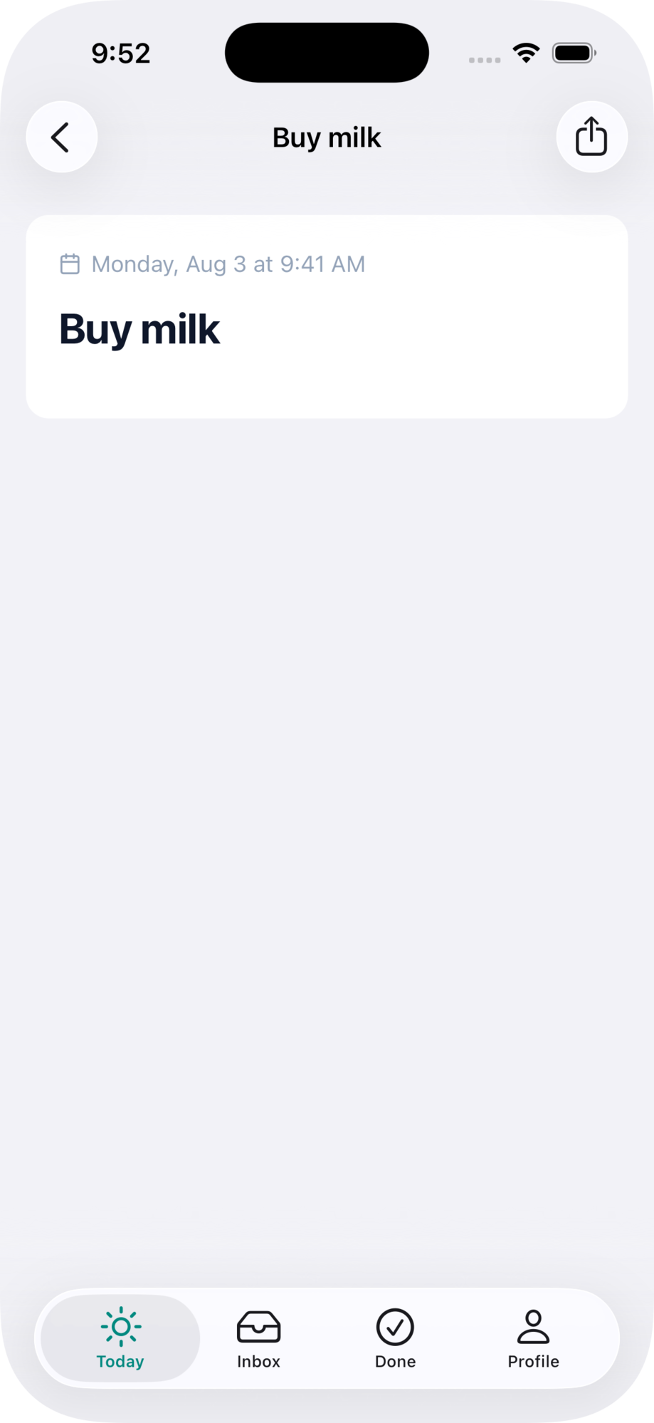 Navbar with a share button on iOS