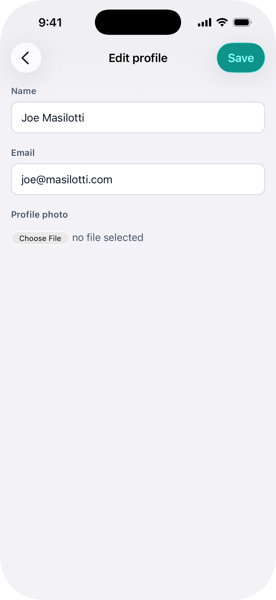 Submit button in navbar on iOS