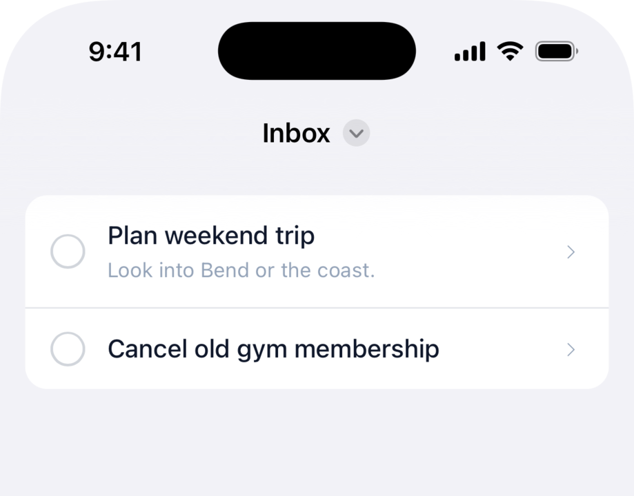 Navigation bar title with a dropdown chevron on iOS