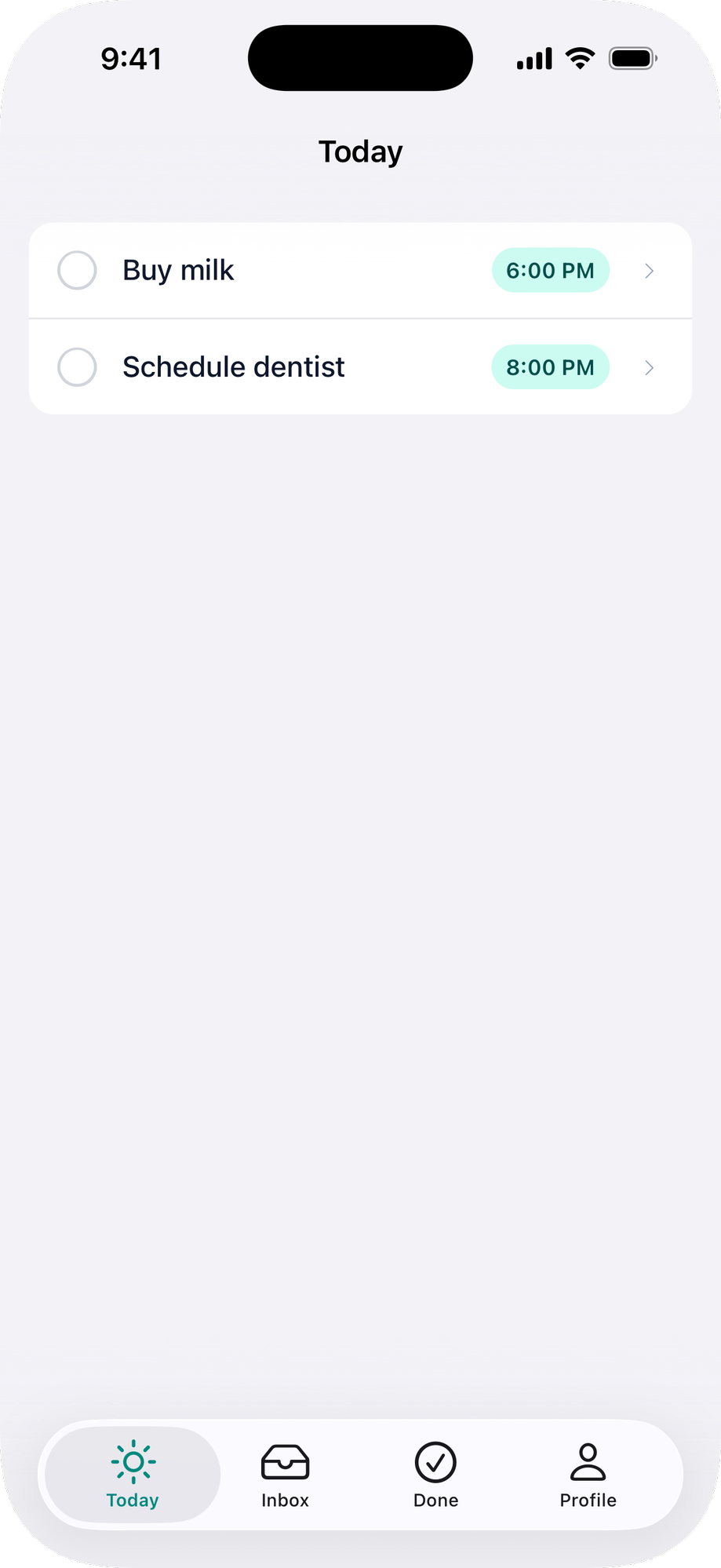 Tab bar on iOS